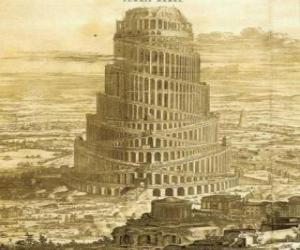 пазл Вавилонская башня, в которой люди стремились достичь небес